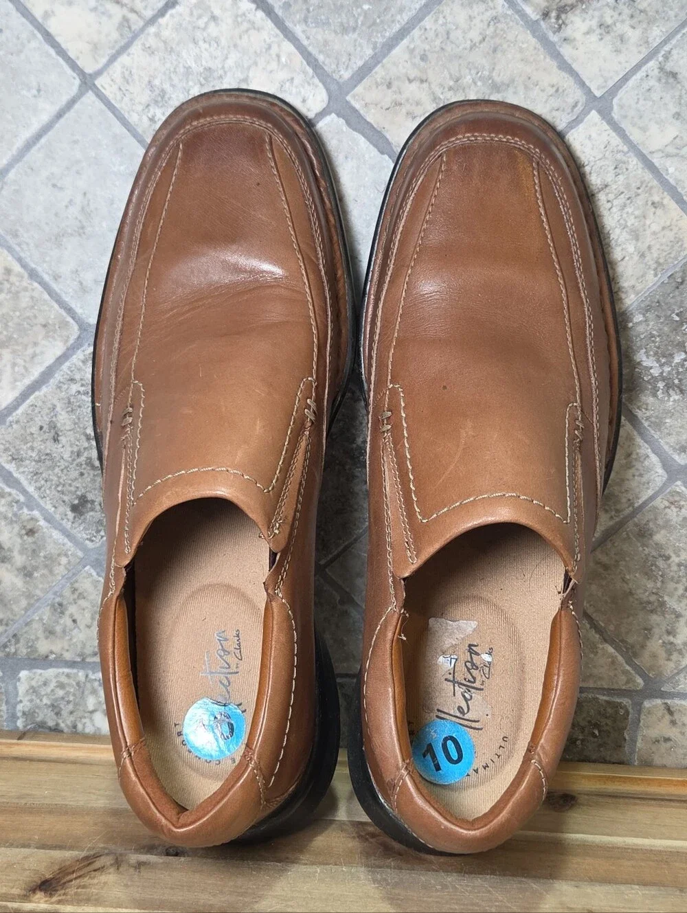 Clarks Men's Kempton Free Loafer, Brown Leather 10 M US